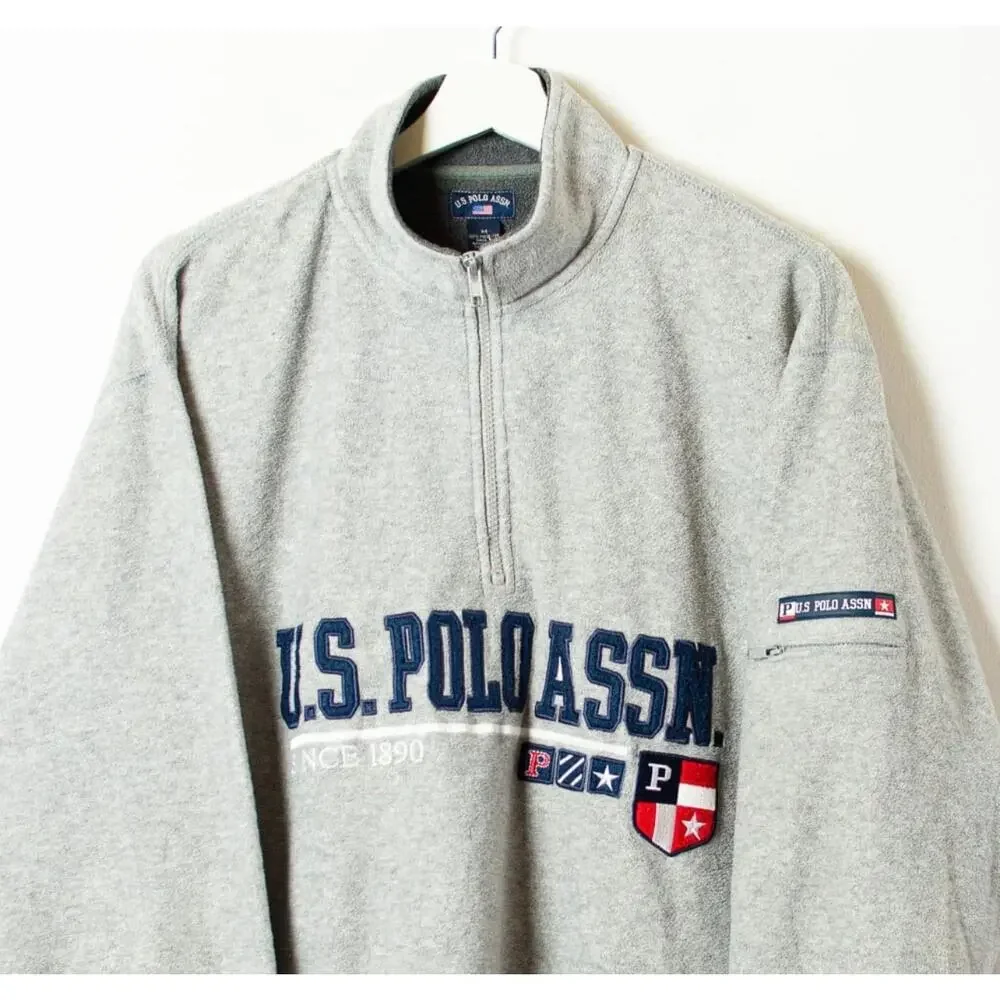 US Polo Assn XL 1/4‎ Zip Gray Fleece Pullover - Picture 13 of 13